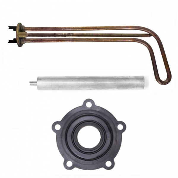 Комплект ТЭН 1,8кВт (1800Вт) RCF для горизонтального водонагревателя Ariston + прокладка + анод, 3401915K4