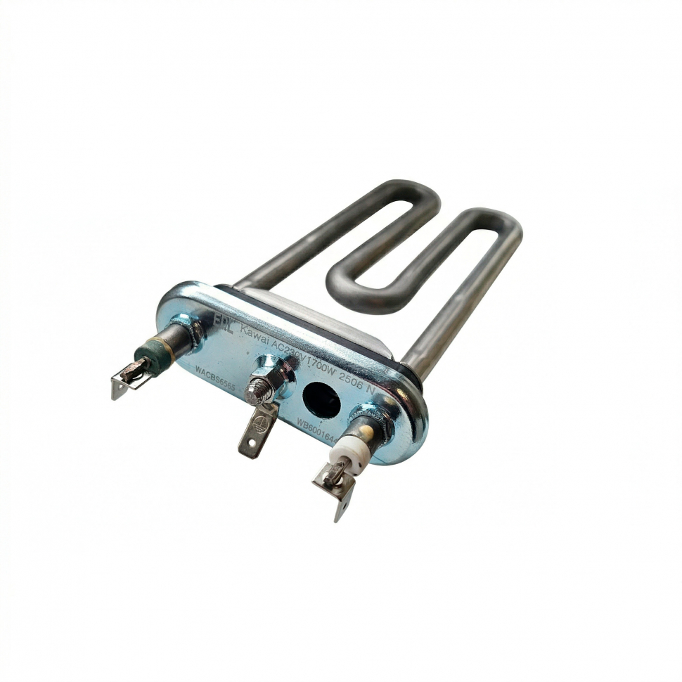 ТЭН 1700W для стиральной машины Ariston, Indesit с отверстием под датчик L170мм, 3406003, 36003