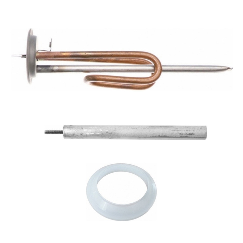 Комплект ТЭН 1кВт (1000Вт) RF для водонагревателя Redber, Timberk + прокладка + анод, 30011K