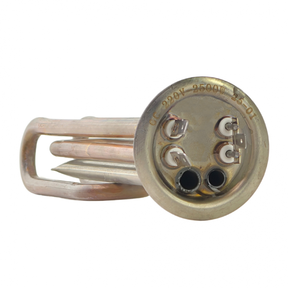 ТЭН RF 2500Вт(1000Вт/1500Вт), медь, D64мм, М6, клеммы под разъем, L200мм, 220В, для Thermex, Ariston, 30855